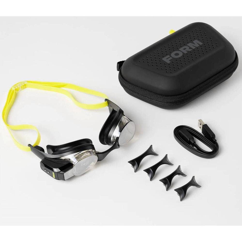NEW SMART SWIM swim 2 goggles in black/yellow